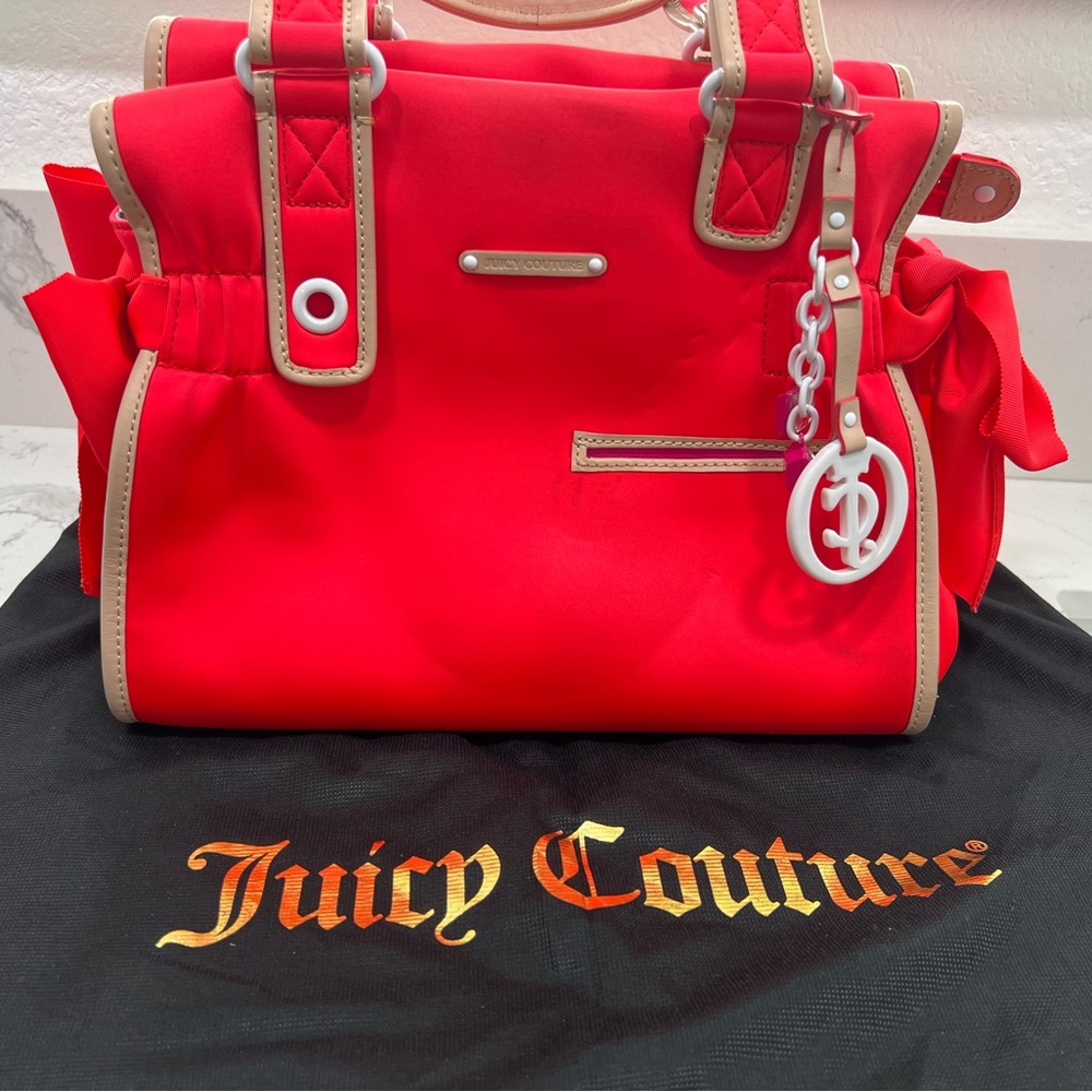 Vintage RARE HTF Juicy Couture nylon bright print handbag